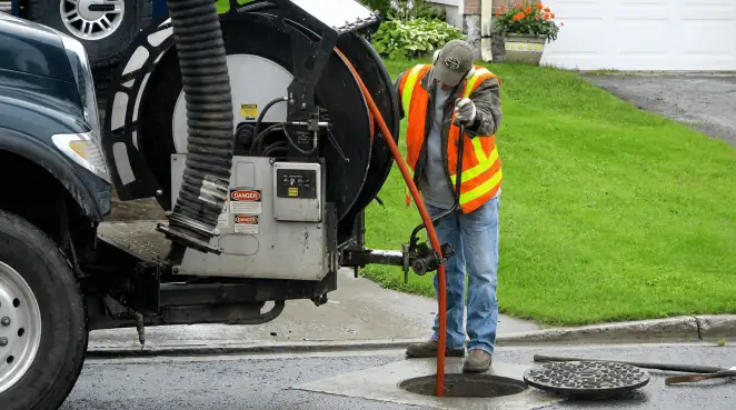 Technician using specialized drainage equipment for sewer line cleaning and foundation protection in Marietta, GA